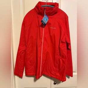 Columbia Orange Hooded Rain Jacket